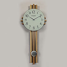 Load image into Gallery viewer, Wm Widdop Contemporary 75cm Wood Cross Design Wall Clock with Pendulum
