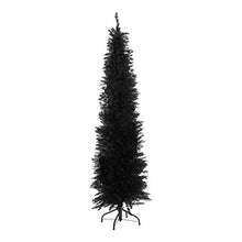 Load image into Gallery viewer, 6ft Slimline Black Artificial Indoor Decoration | Includes Metal Christmas Tree Stand | 560 Tips
