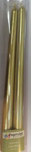 2 Pack Taper Dinner candles - Gold