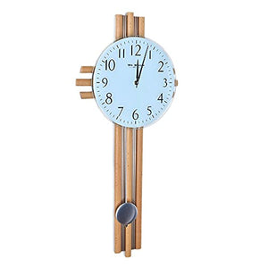 Wm Widdop Contemporary 75cm Wood Cross Design Wall Clock with Pendulum