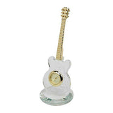 William Widdop miniature gold crystal guitar clock