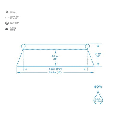 Round Kids Inflatable Paddling Pool, Fast Set, 10 ft