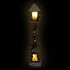 Snow Topped Wooden Lamppost / 10 Warm White LED Lights / Indoor Christmas Decorations / Frosted Star Windows / Battery Powered