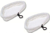 Two triangular microfibre replacement pads for Quest steam mop