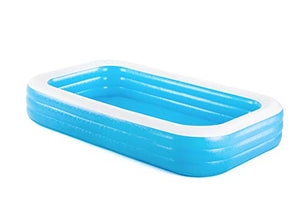 20 Inflatable Family Pool, Blue Rectangular with Water Capacity 1,161L