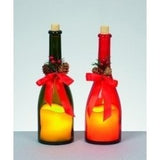Green glass bottle candle decorative home accessory