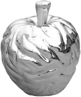Febland chrome-effect ceramic apple ornament 17cm