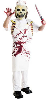 Children's gruesome butcher fancy dress costume with mask and apron