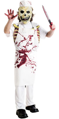 Children's gruesome butcher fancy dress costume with mask and apron