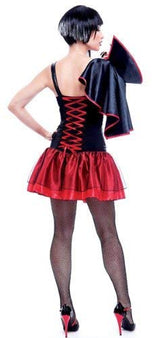 Black red vampire dress with net overlay and lace tie back
