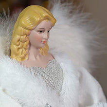 Load image into Gallery viewer, Angel Tree Topper / 12” Tall / White Diamante Dress / Indoor Christmas Decoration
