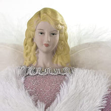 Load image into Gallery viewer, Angel Tree Topper / 12” Tall / Pink and White Dress / Indoor Christmas Decoration
