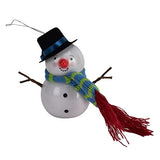 LED light-up snowman glass Christmas bauble