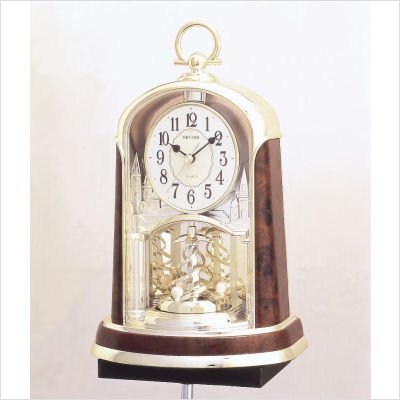 Rhythm 4SG713WR18 gold and silver mantel clock with rotating pendulum