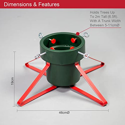 Christmas Tree Stand / Fits Trees Up To 2M Tall & 11CM Diameter / Holds 1.8L of Water