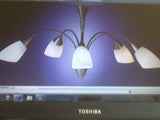 Seattle 5-light two-tone chrome flush ceiling light with laminated glass