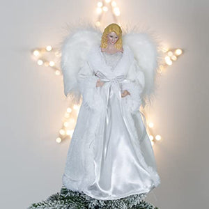 Angel Tree Topper / 12” Tall / White Diamante Dress / Indoor Christmas Decoration