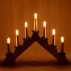 Pine wooden Christmas candle bridge with 7 lights 40cm