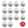 Set of 14 Christmas Baubles Gift Boxed Christmas Tree Decorations / 7.5cm Diameter Baubles (White & Silver Snowflake)