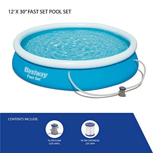 Round Kids Inflatable Paddling Pool with Filter Pump, Fast Set, 12 ft