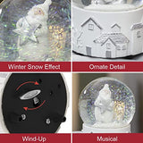 Christmas Workshop musical Santa snow globe approx 14cm high