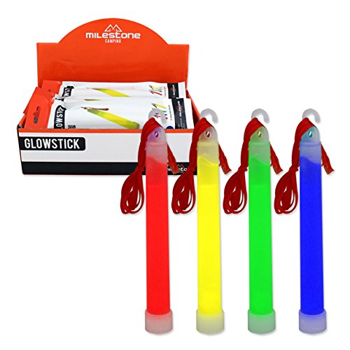 Milestone pack of 24 six-inch assorted colour glow sticks