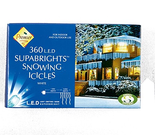 360 blue LED snowing icicle Christmas lights