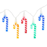 Twenty mini multi-coloured candy cane Christmas lights