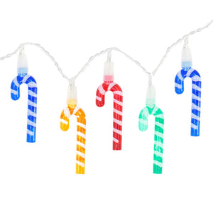 Battery operated Candy Cane String Lights, Multi Coloured