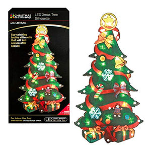 LED Christmas Tree Metallic Silhouette Light