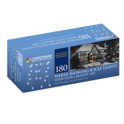180 LED Snowing Icicle Lights - Bright White