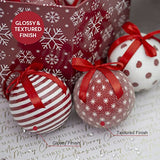 Christmas Workshop red and white snowflake bauble set