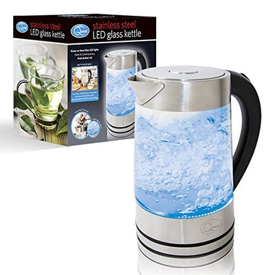 Stainless Steel and Glass LED Cordless Kettle, 1.7 Litre, 2200W