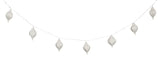 Ten warm white LED water drop string lights white