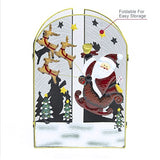 Folding festive Santa and Snowman decorative tree guard