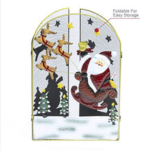 Load image into Gallery viewer, Santa &amp; Snowman Festive Fireguard/Tree Guard/Metal Mesh Screen/Indoor Christmas Decoration
