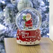 Load image into Gallery viewer, Musical Traditional Santa Claus Snow Globe / Indoor Festive Decoration / Wind Up &amp; Play
