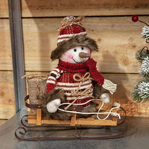 34cm snowman on sledge Christmas decoration