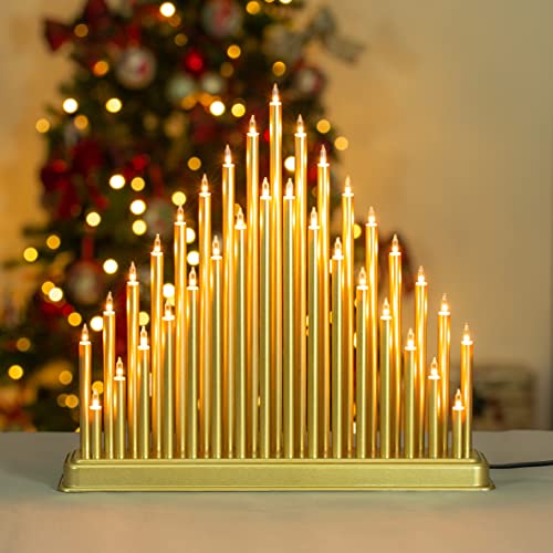 The Christmas Workshop 78699 champagne gold candle bridge with 33 lights
