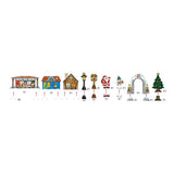 Santa Christmas train set with buildings and figures