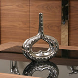 34cm chrome heart vase ornament with crystal detail