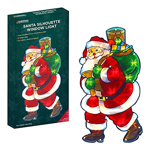 LED Santa Claus Christmas Window Light / Metallic Silhouette Light / Indoor Christmas Decorations / Battery Operated