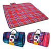 GardenKraft large blue picnic rug 130 x 170cm with water-resistant backing