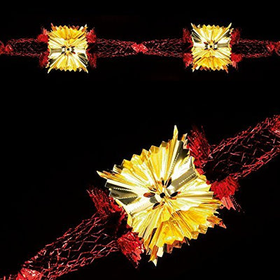 Christmas Foil Ceiling Decoration 20cm 4 Section Full Garland - Red gold
