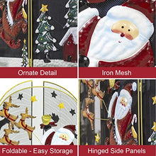 Load image into Gallery viewer, Santa &amp; Snowman Festive Fireguard/Tree Guard/Metal Mesh Screen/Indoor Christmas Decoration
