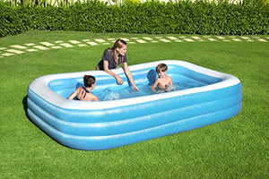 20 Inflatable Family Pool, Blue Rectangular with Water Capacity 1,161L