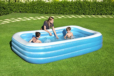 20 Inflatable Family Pool, Blue Rectangular with Water Capacity 1,161L