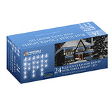 24 blue LED icicle chaser Christmas lights 6.9m with 8 modes