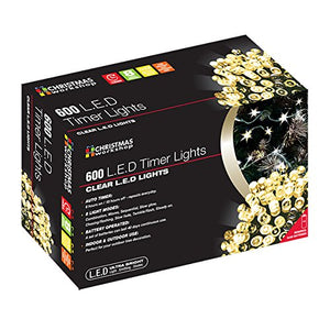 600 LED Battery Operated Timer Lights~ Indoor and Outdoor ~Warm White