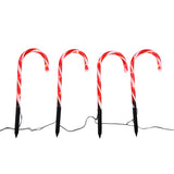 Red and white outdoor LED candy cane decoration